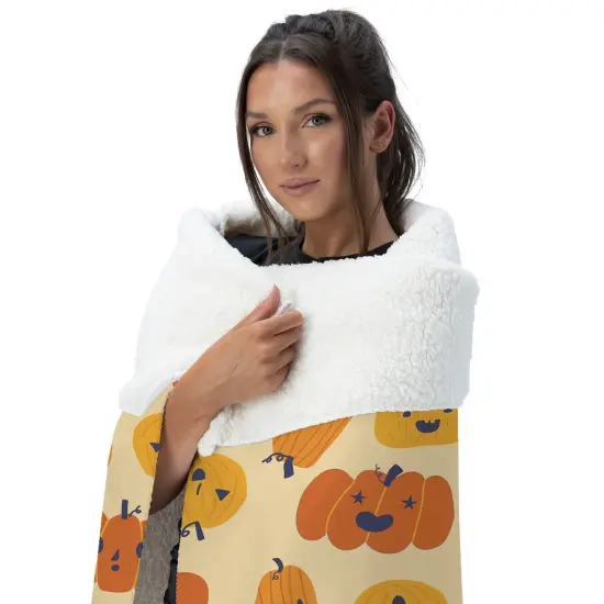 Halloween Silk Touch Sherpa Throw Blanket Funky Pumpkins {3}