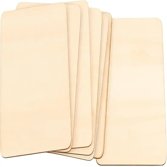 100 PCS Rectangle Unfinished Wood Pieces, 4 x 6 Inch {4}