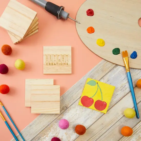 Pack of 15 - 1/4 inch Thick for Wood Burning, Engraving (3 x 3 Inches) {2}