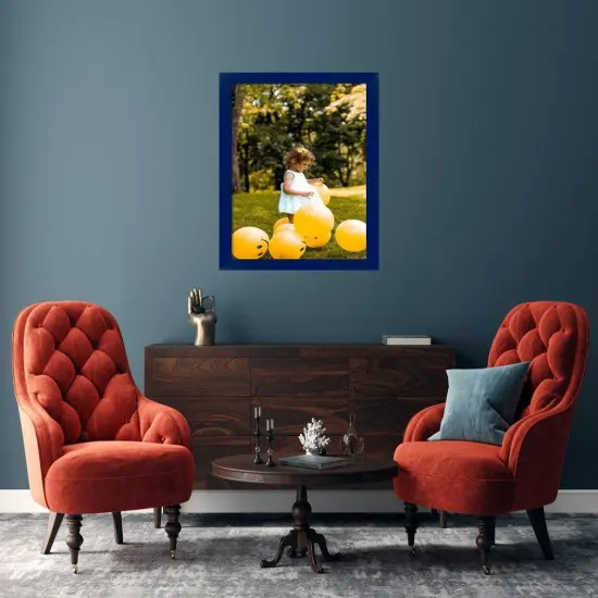 30x40 Blue Picture Frame Gallery Wall Hanging {2}