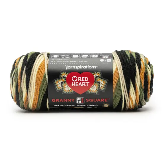 Red Heart All in One Granny Square Yarn 24 Pack-Amber Moss {3}