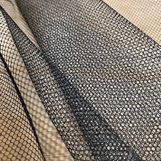 1 Yard Petticoat Hard Net Fabric Stiff Tulle Mesh Can-Can Net 58/60" Width 100% Polyester Black {1}