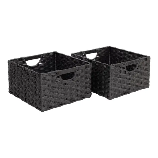 Seville Classics Handwoven Basket (2-Pack) Grey {8}