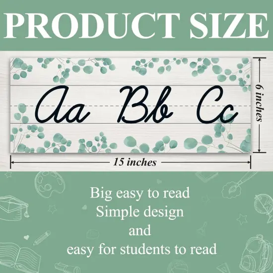 12 Pieces Alphabet Line for Classroom Wall Cursive {2}