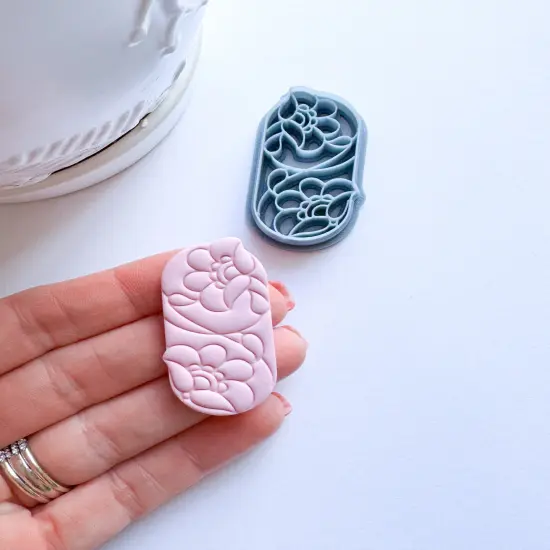 DOUBLE FLOWER OVAL | GARDEN FLORAL | CLAY CUTTER {3}