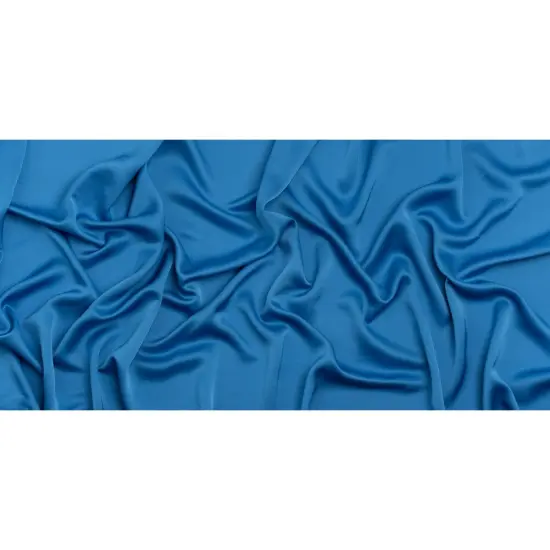 1 Yard Bright Blue Polyester Crepe Back Satin 56" Width Designer Fabric {3}
