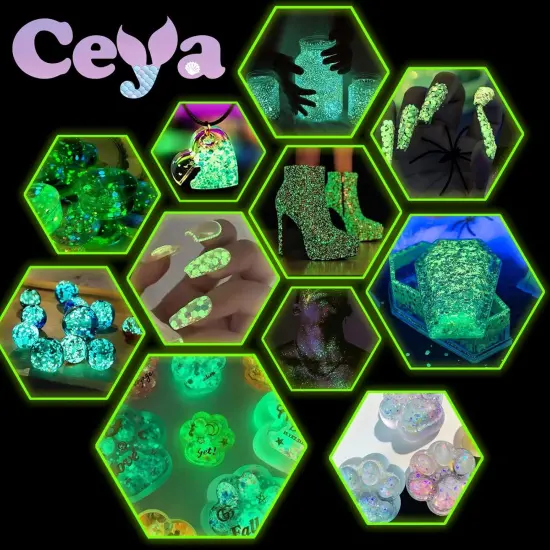 Sky Blue Luminous Chunky Glitter {4}