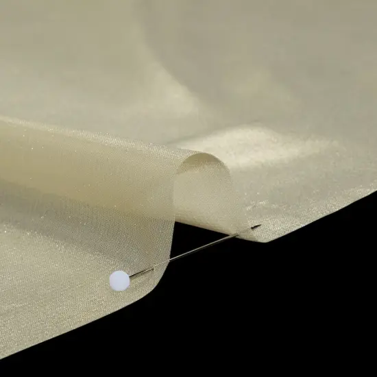 1 Yard Metallic Gold Chiffon Fabric Sheer Liquid Sheen Polyester 60" Width {2}