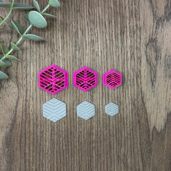 HEXAGON DESIGN A - ART DECO CLAY CUTTERS {1}