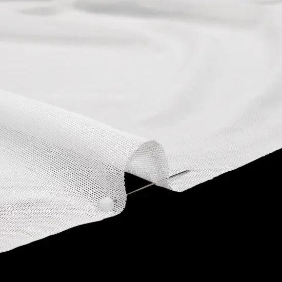 1 Yard White Stretch Polyester Mesh Designer Deadstock Fabric 59 Inch Width {2}