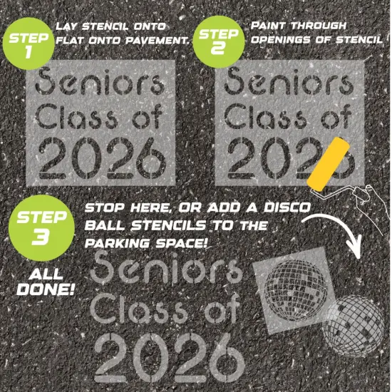 Neon Class of Parking Space Stencil | High School Senior Parking Spot Stencil | Reusable Stencil | Stencil Ease | {3}