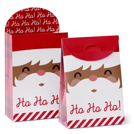 Big Dot of Happiness Jolly Santa Claus - Christmas Gift Favor Bags - Party Goodie Boxes - Set of 12 {1}