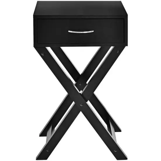 X-Shape 1 Drawer Nightstand End Side Table Storage White {2}