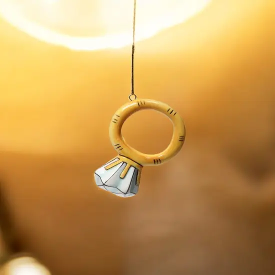 Ceramic Ring Ornament (Set Of 4), Christmas Tree Decor, Wedding Party Decor {1}