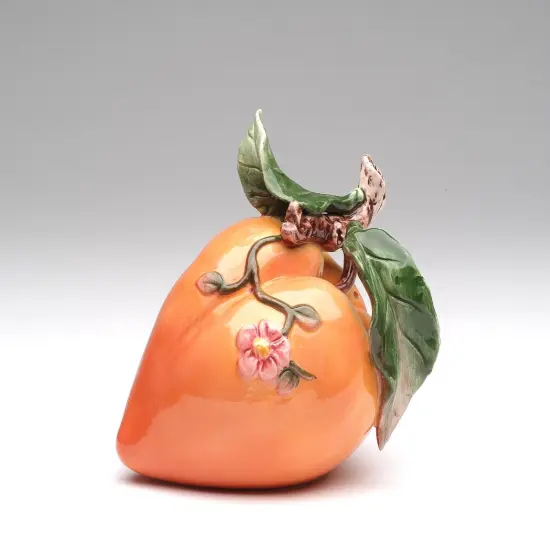 Ceramic Peach Figurine, Home Decor, Kitchen Decor, Gift for Her, Gift for Mom {3}