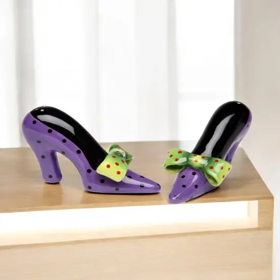 Ceramic Blue Shoes Salt and Pepper Shakers, Kitchen Decor, Gift for Her, Shoe Lover Gift {1}