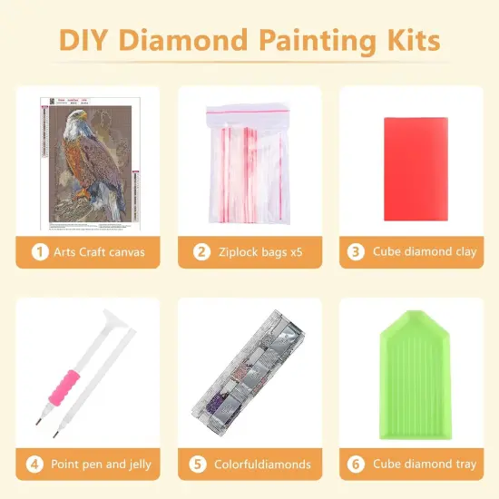 Eagle Diamond Painting Kits for Adults, American Bald Eagle Full Drill Round Diamond Painting, for Room Decor Bedroom Decor Or Birthday for Friends 30x40cm {5}