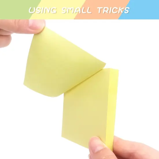 Sticky Notes Self-Stick Notes Pads with 6 Bright Colors, Easy to Post for Office, School, Home, 6 Pads/Pack, 100 Sheets/Pad (Yellow) {3}