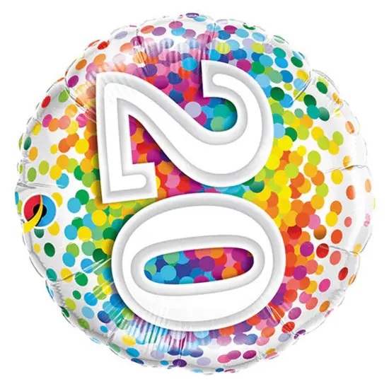 20 Rainbow Confetti 18" Foil Mylar Balloon {5}