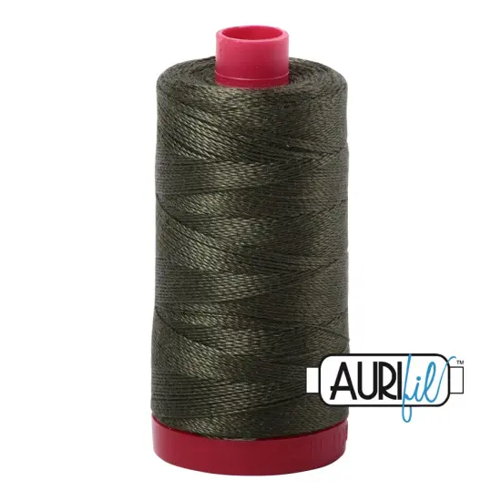 Dark Green (5012) | 12wt Large Spool (325M / 356Y) | Aurifil Thread {1}
