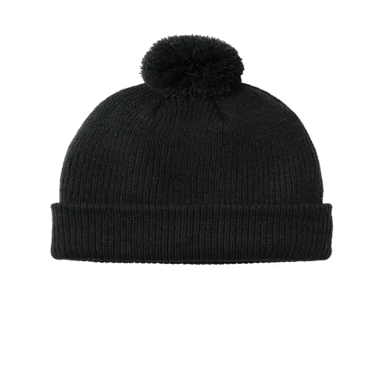 Port Authority&reg; Cozy Pom Beanie Deep Black {1}