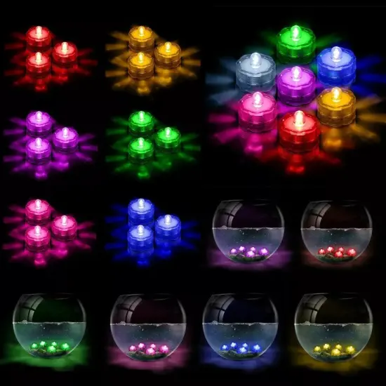 Submersible Waterproof LED Tea Lights, Flameless Party Candles {3}