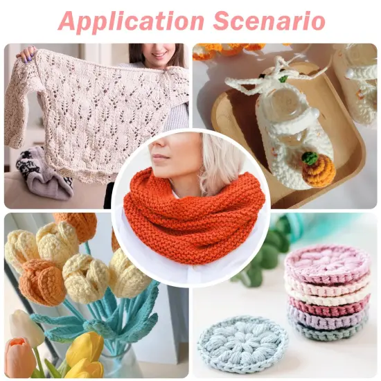 WONVOC Loom Knit Hook Set, Crochet Needle Hook Kit, 8 Pcs Green Knitting Loom Hooks with 12 Pcs Colorful Plastic Sewing Needles for Knitting Looms Knitting Boards {3}