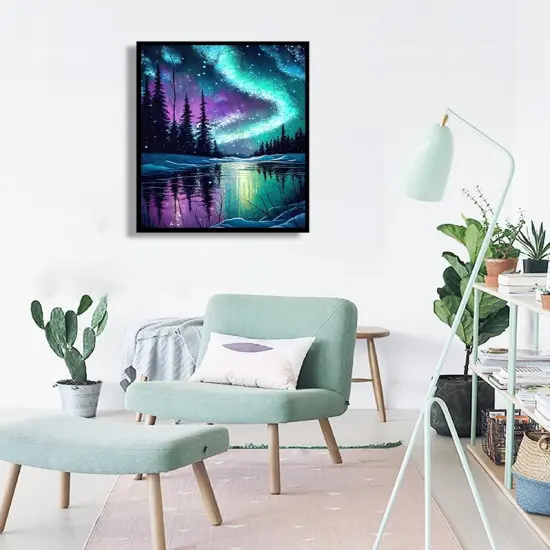 Night Stamped Cross Stitch Kits - Needlepoint Counted Cross Stitch Kits for Beginner Adult Crossstitching Printed Dimensions Scenery Patterns Stitch Embroidery Kits Arts and Crafts {6}