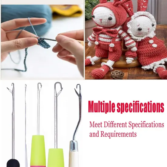HAMIYELL Pack of 5 Different Sizes Latch Hook Crochet Needle Hook Tools for Braid Hair, Scarf Carpet Making and Other Crafts {5}
