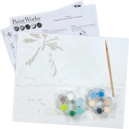 Dimensions 73-91744 Tropical View Paint by Numbers Kit, 14'' x 11' {3}