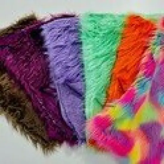 1 Yard Shaggy Vegan Faux Fox Fur Fabric for Crafting Decor and Costumes Aqua {2}