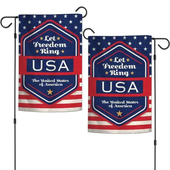 Let Freedom Ring Garden Flag 2 Sided USA {1}