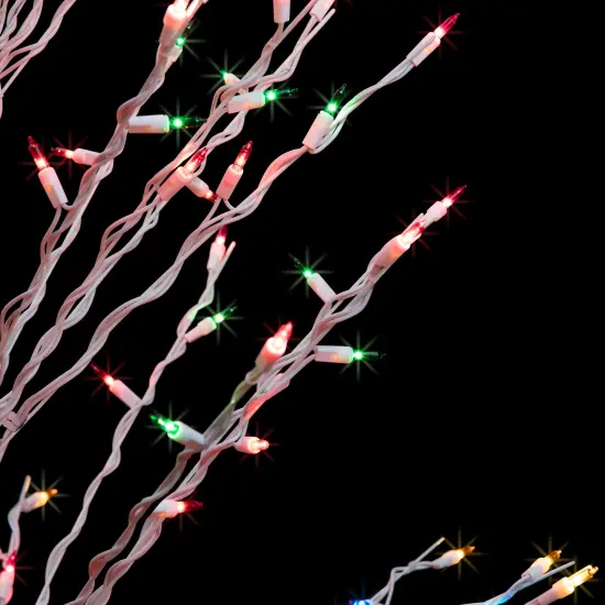 Northlight Pre-Lit Cascade Twig Tree Outdoor Christmas Decoration - 4' - Multicolor Lights {6}