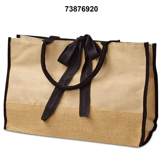 Jute Blend Tote Bag 17.5" x 8.5" x 11.5" Stylish and Eco-Friendly {3}