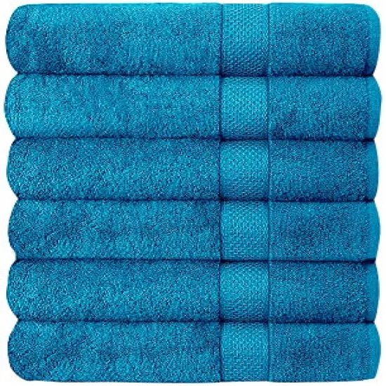 Set of 6 Hotel & Spa 100% Cotton Bath Towels 27x52 inch MARINE {1}