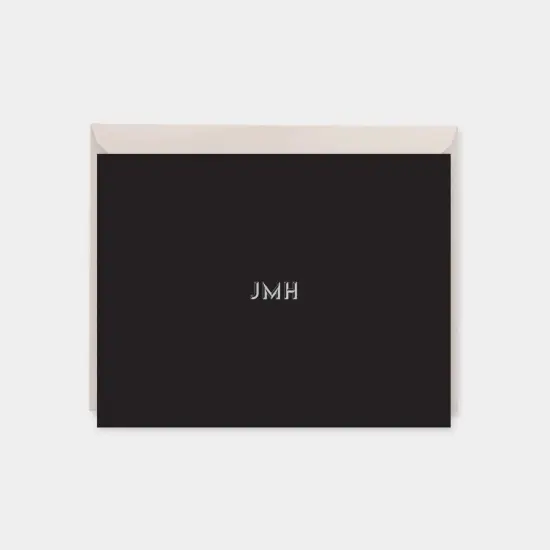 Monogram Note Cards with Beveled Type II {3}