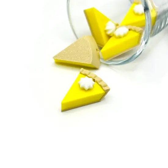 3D Lemon Meringue Pie Charms, 25x19mm {1}
