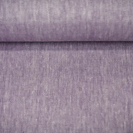 1 Yard Linen Novelty Herringbone Yarn Dyed Fabric Lilac Color 54 Inch Width {1}