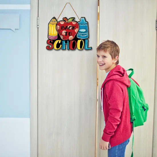 Back to School Decorations First Day of School Wooden Door Sign {2}