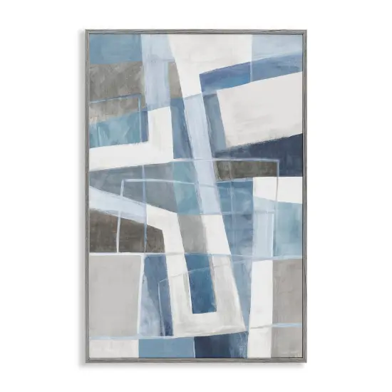 Stupell Industries Subtle Blue & Tan Geometrics Framed Giclee By Hannah Dawson {1}