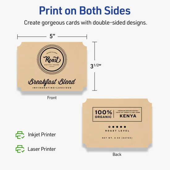 Avery Kraft Brown Postcards, 3-1/2" x 5" Rectangle Scalloped Edge {6}