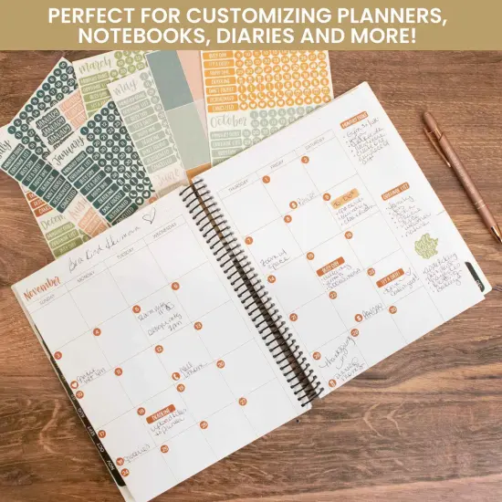 bloom daily planners Planner Sticker Pack, Calendar Essentials, Sweater Weather {5}
