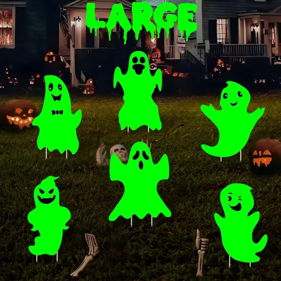 6PCS Scary Ghost Halloween Yard Sign Decorations for Yard Lawn Waterproof {6}