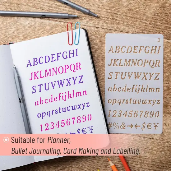 12 Pack Letter Stencils - 4 x 7 Inch {5}