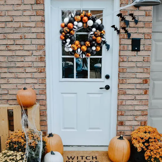 Happy Halloween Wreath for Front Door - Ball Wreaths {6}