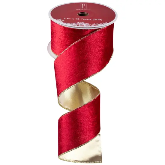 Northlight Club Pack of 12 Red and Gold Wired Christmas Craft Ribbon Spools 2.5" x 120 Yards {3}