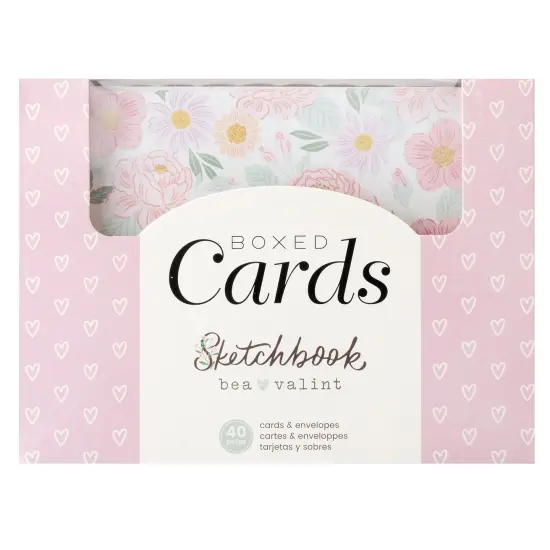 American Crafts A2 Cards W/Envelopes (4.375"X5.75") 40/Box-Bea Valint Sketchbook {1}