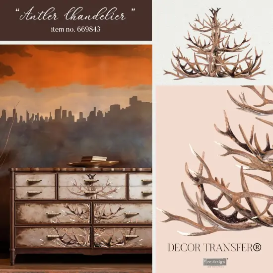 Prima Re-Design Decor Transfers-Antler Chandelier {6}