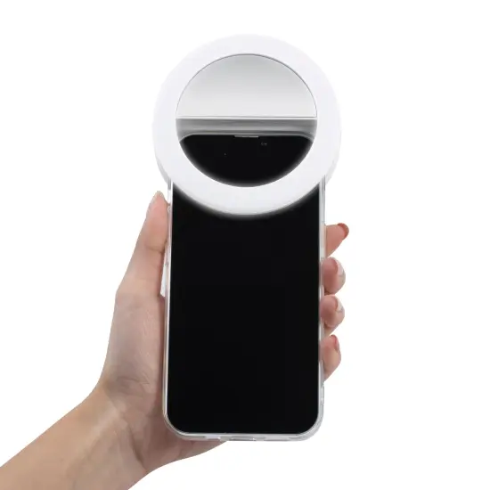 Insten 3" Mini LED Selfie Ring Light with Mirror and Clip for Video Photography, Laptop Tablet Cell Phone, Dimmable, 36 Beads, USB Powered White {4}