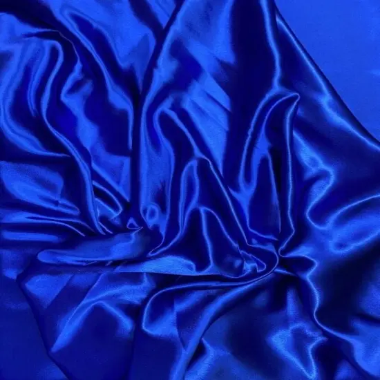 1 Yard Royal Blue Crepe Satin Fabric Shiny Drapery Material For Gown Dress Costume 58" Width {2}